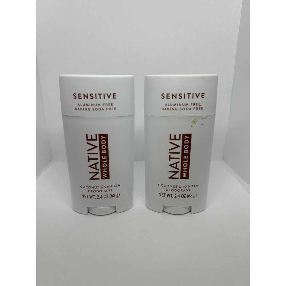 LOT OF 2 NEW Native Sensitive Whole Body Deodorant Coconut & Vanilla 2.4 oz